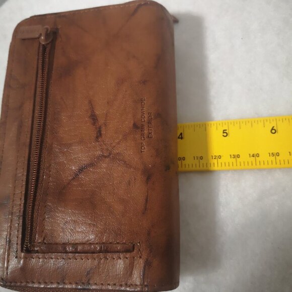 Buxton Top Grain Cowhide Leather Ladies Dark Brown Wallet - Picture 9 of 9
